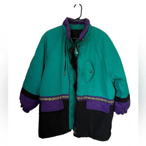 Vintage 80’s Winter Ski Jacket Tricolor 14/16